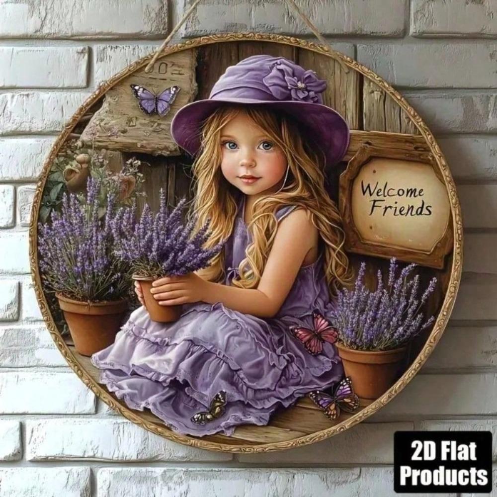 Rustic Country Style Welcome Sign 8x8 Inches Wooden Wall Plaque for Kitchen Cafe Home Decor