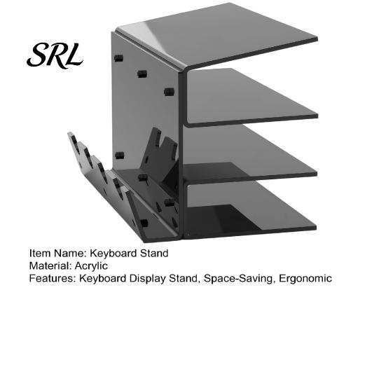 Computer-Peripheriegeräte-Organizer 3-stufiger Tastatur-Displayständer, Ergonomischer Neigungs-Acryl-Aufbewahrungs-Organizer, Halter für Schreibtischplatzsparend Mechanisch