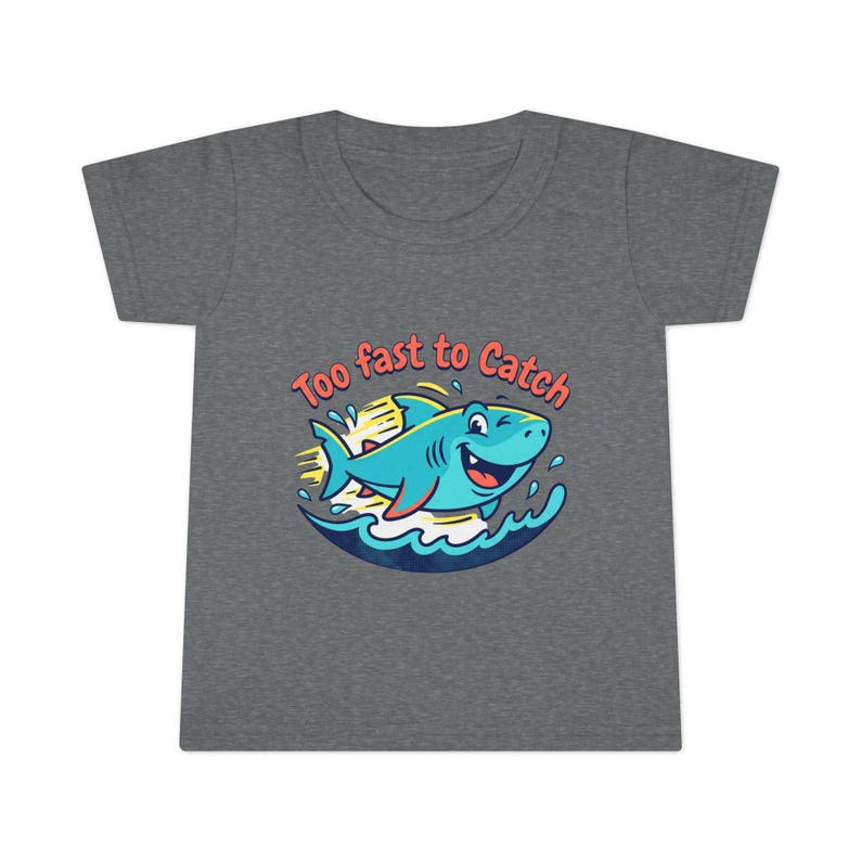 Toddler Surfing Shark T-shirt | Too Fast to Catch Ocean Kids Tee 100
