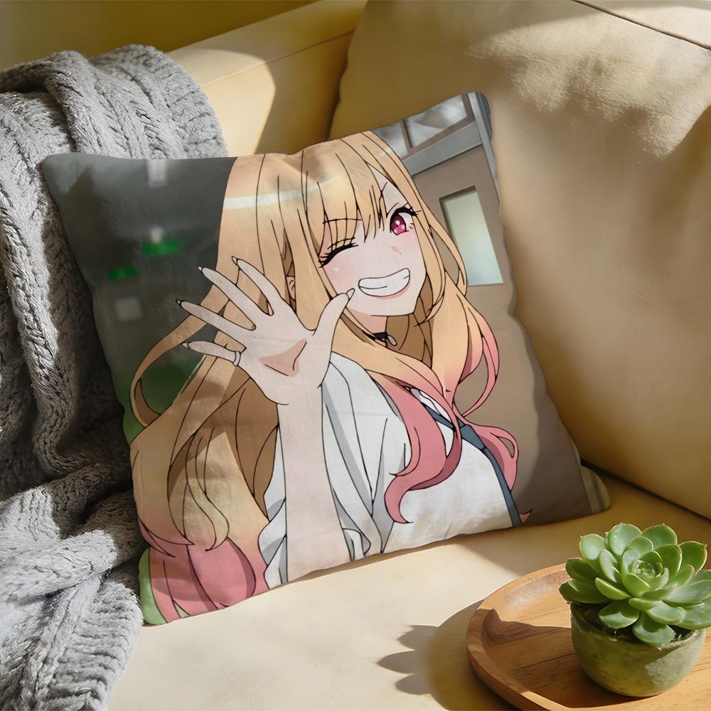 Cushion Cover Washed Linen Soft Breathable Decorative Case for Sofa Home Pillow Cover My DDress Up Darling Anime