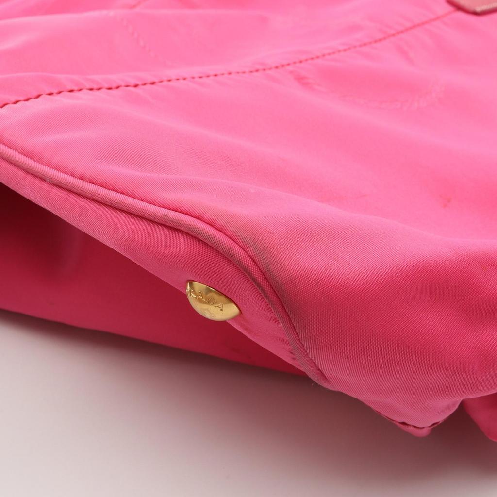 Used PRADA NYLON JACQUARD Tote Bag BR4634 Nylon leather Pink Used Women