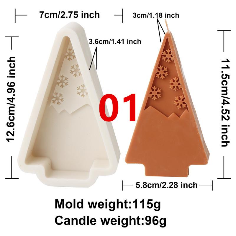 Christmas Snowflake Candle Silicone Mold DIY Christmas Tree Aromatherapy Candle Handmade Candle Mould Gift Christmas Decoration