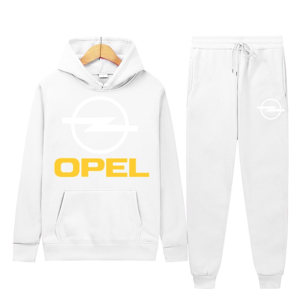 Men's Women 2Pcs Sets Fleece Sweatshirt Hoodies Pants OPEL Car Male Sportswear Tracksuits Unisex Ensemble Homme