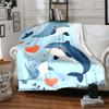 1pc Whale Love Print Blanket   Lightweight Flannel Throw Blanket For Sofa, Bed, Living Room, Office, Outdoor Travel, Camping