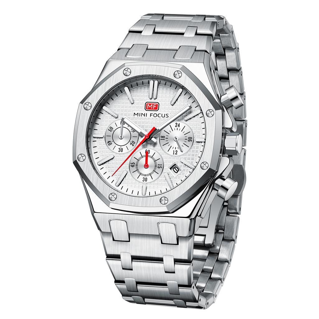 Herren Business Casual Multifunktions-Quarzuhr – Leuchtend Wasserdicht Edelstahlbanduhr Vatertagsgeschenk