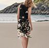 Women's Casual Summer Floral Print Sleeveless Pocket Dress