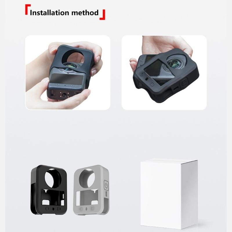 Stoßfeste rutschfeste Silikonhülle für 360 Action-Kamera Vollkörperschutz Staubdicht Schnellverschluss