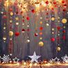 39.37ft Star Party Garlands Red and Golden Star Maroon Garland Valentine's Day Party Decorations Streamer Hanging Backdrop