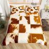 Cowhide Duvet Cover Queen Microfiber Western Farmhouse Animal Skin Fur Bedding Set 2/3pcs For Kids Teen Cattle Cow Quilt Cover
