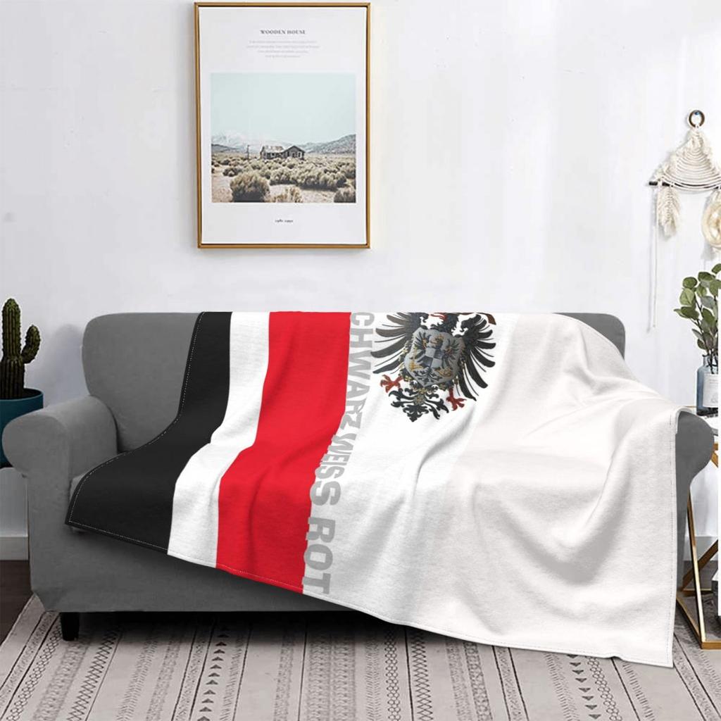 Dio Con Noi Coperte Plaid Caldo Flanella Stemma dell'Impero Tedesco Bandiera Coperta da Lancio per Auto Biancheria da Letto Divano Trapunta