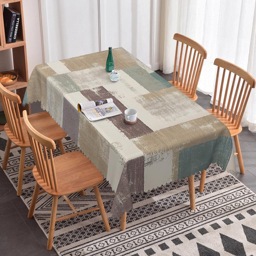 Nordic Style Simple Table Cloth Geometric Pattern Dining Room Waterproof Oilproof Rectangular Tablecloth Party Wedding Decor
