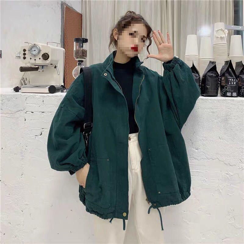 2025 Spring Harajuku BF Style Women's Black Cardigan Jacket - Thin, Boyfriend Fit for Spring/Autumn