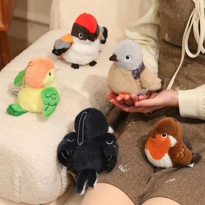 Realistischer Plüschvogel Schlüsselanhänger Niedliche Tier Vogelpuppe Anhänger Vögel Plüschanhänger Kinderspielzeug