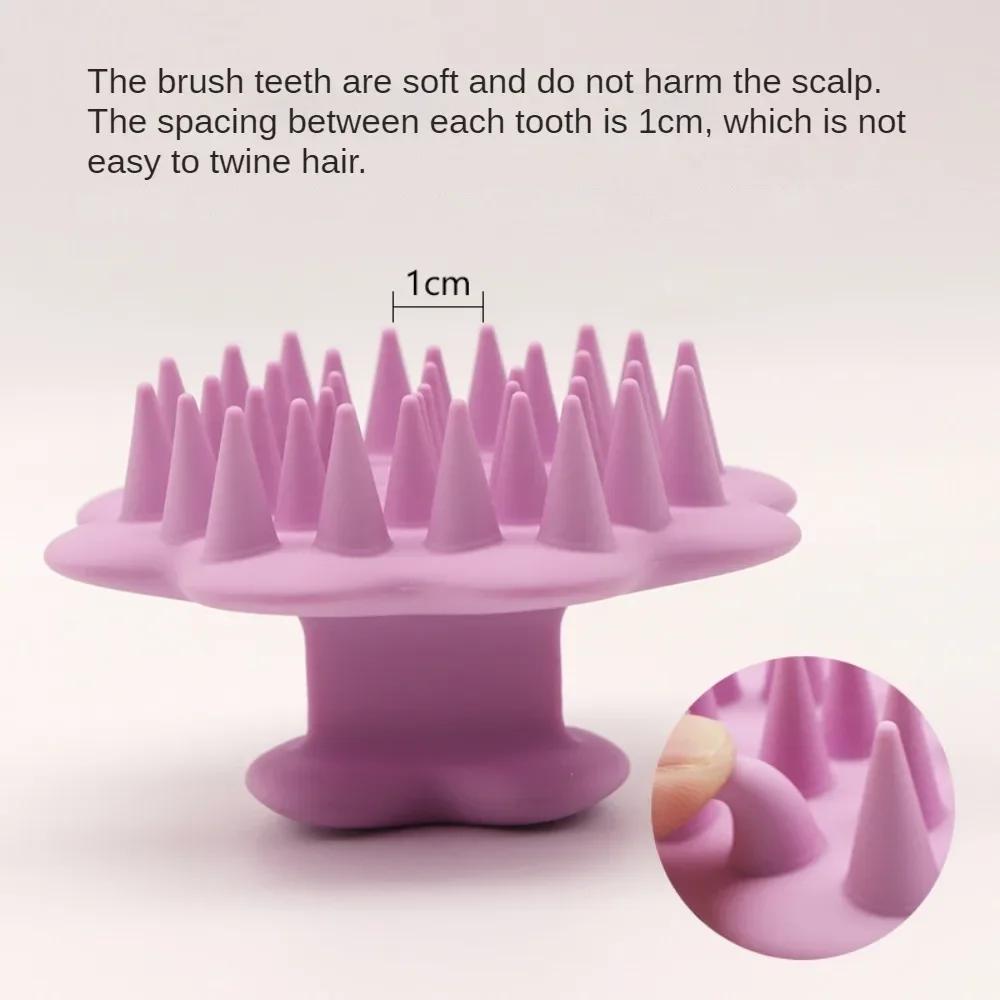 Silicone Shampoo Brush Head Scalp Massage Comb Clean The Scalp Thoroughly Body Massage Brush Bath Brush Salon Hairdressing Tool