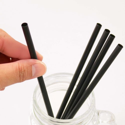 Shibase Kogyo 917 Straw Straws for Shaved Ice, 6mm X 21cm Diameter, Pack of 500, Black, Unwrapped, Made In Japan