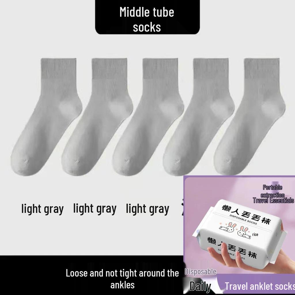 Disposable Unisex Ankle Socks: Wash-Free, Breathable, Odor-Resistant, Sweat-Absorbing - Ideal for Travel, Business Trips, and Military Training.