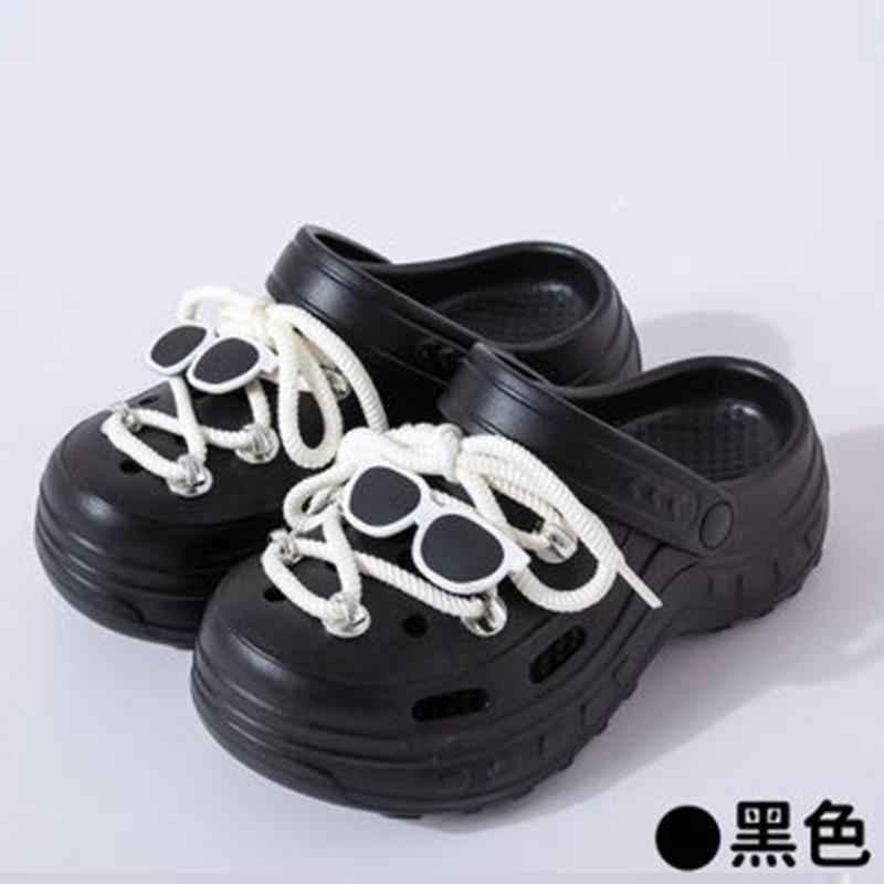 New hole shoes women's indoor and outdoor stepping on shit feeling comfortable and breathable eva slippers thick-soled slippers wholesale