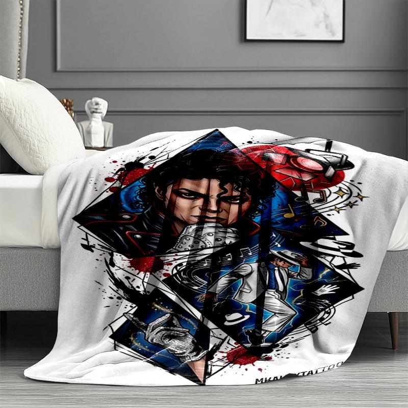 Coperta Stampata Michael Jackson - Morbida e Confortevole, per Camera da Letto, Viaggio, Divano, Decorazione Casa - Regalo di Compleanno Natale per Amico
