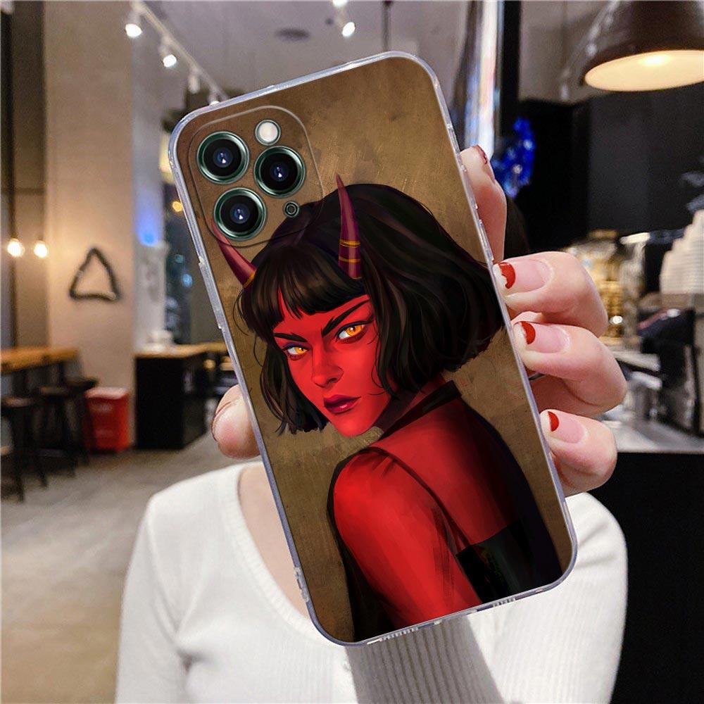 Przezroczyste etui na telefon do Apple iPhone 12 11 13 Pro Max mini XS X XR 7 8 Plus SE Etui pokrywa Gorętsze niż piekło Seksowna kobieta diabeł