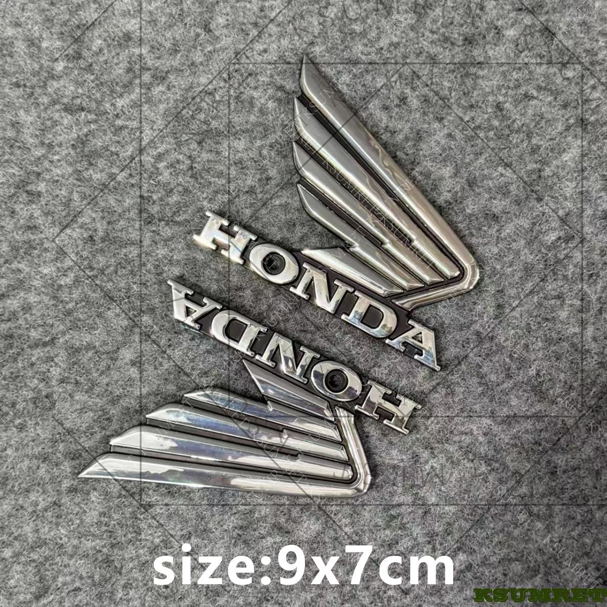 

For 3D HONDA Sticker Motorcycle Tank Logo Emblem Decal срібний