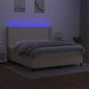 Sommier à lattes - Maison Exclusive - 180x200 cm - Tissu Crème - LED Colorée