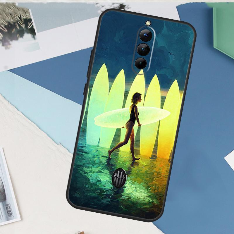 Surfing Art Surf Girl For Nubia Red Magic 10 9 8 Pro Plus 6 7 6S 7S Pro 5G 6R RedMagic 8S 9S Pro Plus Phone Case