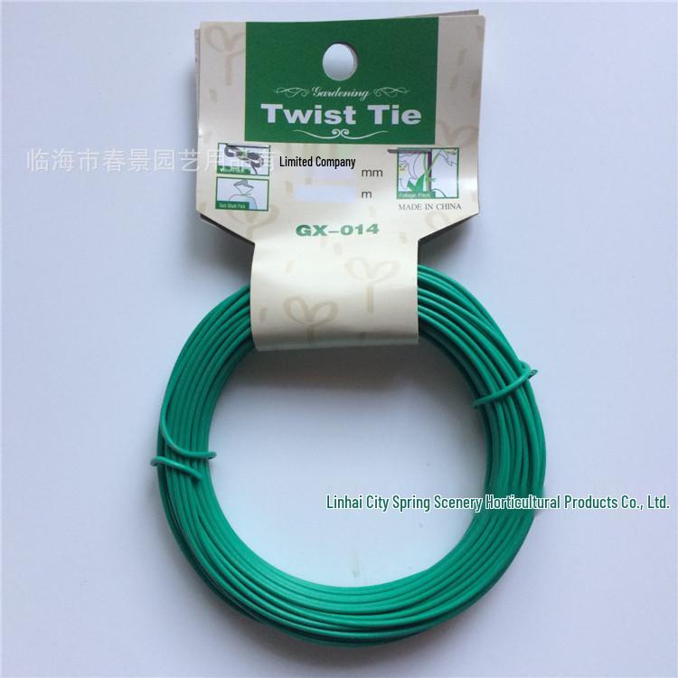 Green 1.8mm Plastic Coated Iron Tie Wire for DIY Flower Support, 15M