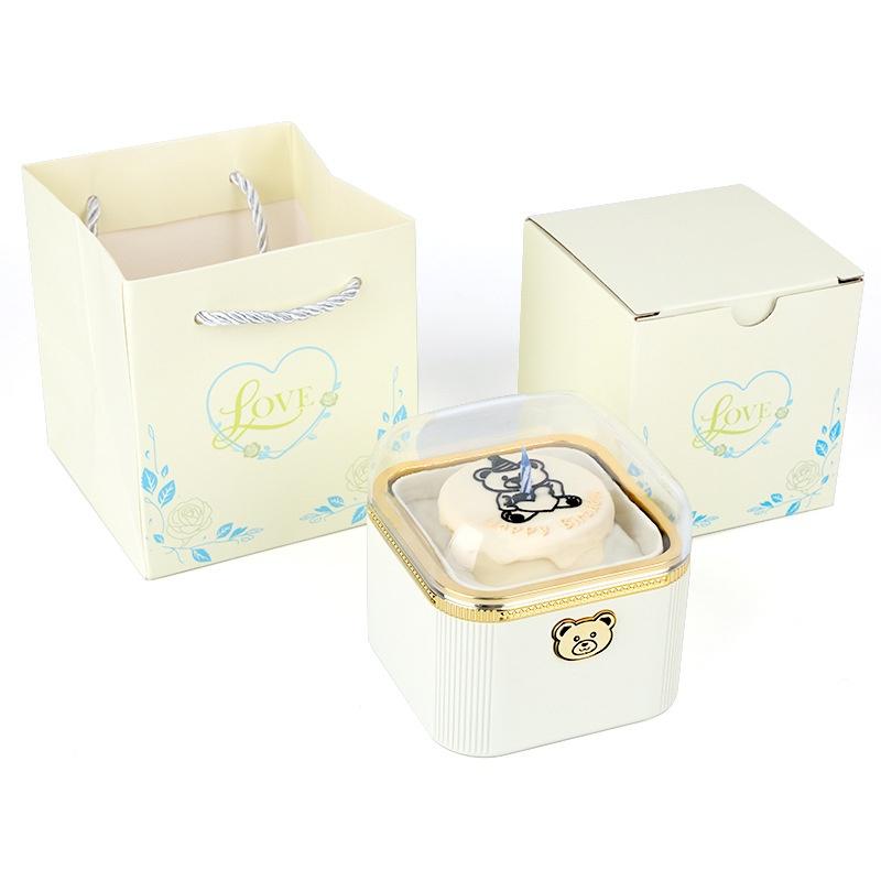 

Fashion Cute Flip Necklace Box Romantic Dustproof Rotating Rose Box Automatic Plastic Necklace Storage Case Birthday A9