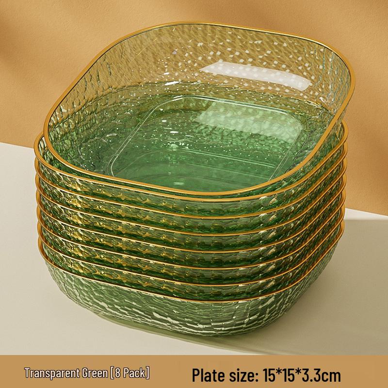 Luxury Plastic Bone Dish: Versatile Small Plate for Snacks, Fruits, Residue Storage, and Stir-Fry.