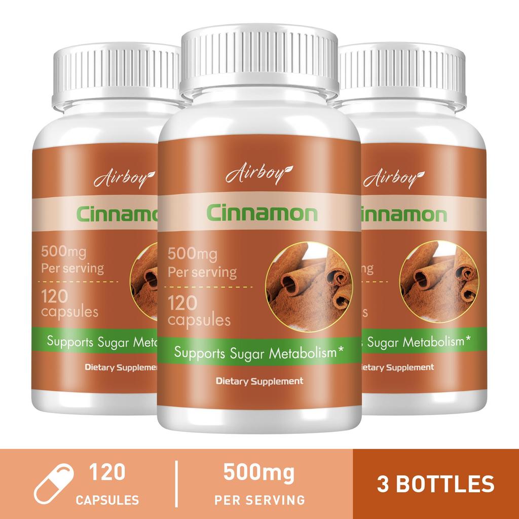 High Purity Cinnamon Capsules, 500mg Natural Cinnamon Extract, Nutritional Supplement