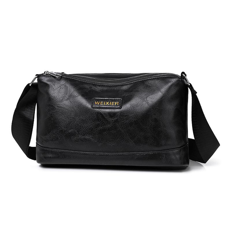 

WEIXIER мужская кожаная сумка через плечо водонепроницаемая сумка-мессенджер портфель сумка дорожная сумка повседневная сумка чёрный