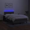 Exclusive House - Dark Gray LED Mattress Slatted Bed Base 120x190 Cm Fabric