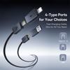 BASEUS Versatile 2m Two-For-Two Fast Charging Cable USB+Type-C to Type-C+Ip Data Cord