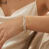 EFFIE QUEEN Edelstahl 18 Karat Gold Doppellagiges Zirkonia Tenniskettenarmband Idealer Schmuck für Frauen Hochzeitsfeier STKB15