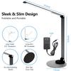 LED Desk Lamp for Home Office, Foldable Desk Light USB Charging Port Touch Control, 3 Color Temp, 6 Brightness, Metal Table Lamp Eye-Caring Reading