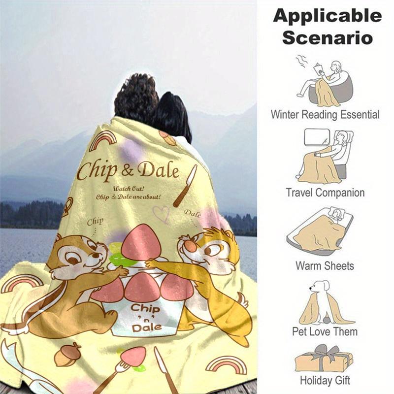 1pc, Chip & Dale Throw Blanket Soft Coverlet for Home Decor, Couch, Bed, Travel, Camping, Car, Beach, Office Nap Perfect Gift for Friends