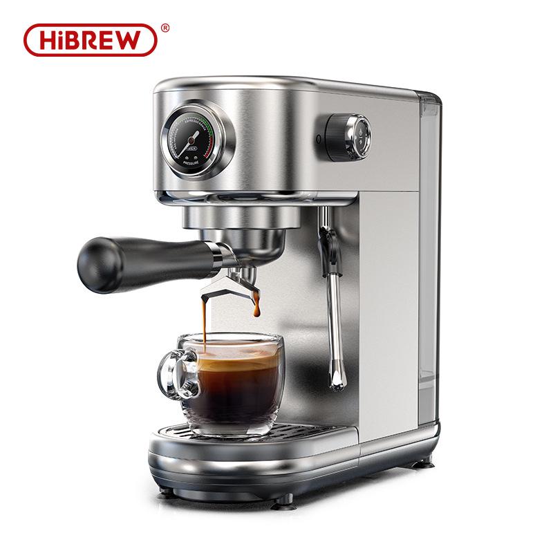 HiBREW H10B Semi-Automatic Coffee Machine with Milk Frother for Home and Office Use