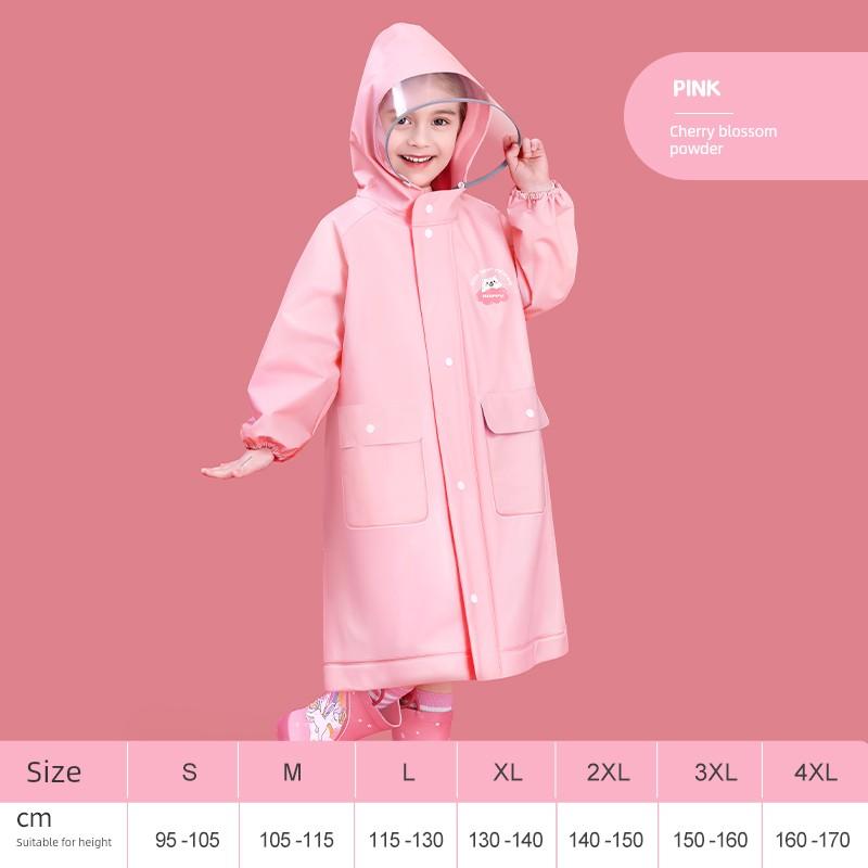 Children's Raincoat for Boys and Girls, Thickened Waterproof Transparent Raincoat for Primary School Students, Special for School Use, with Backpack