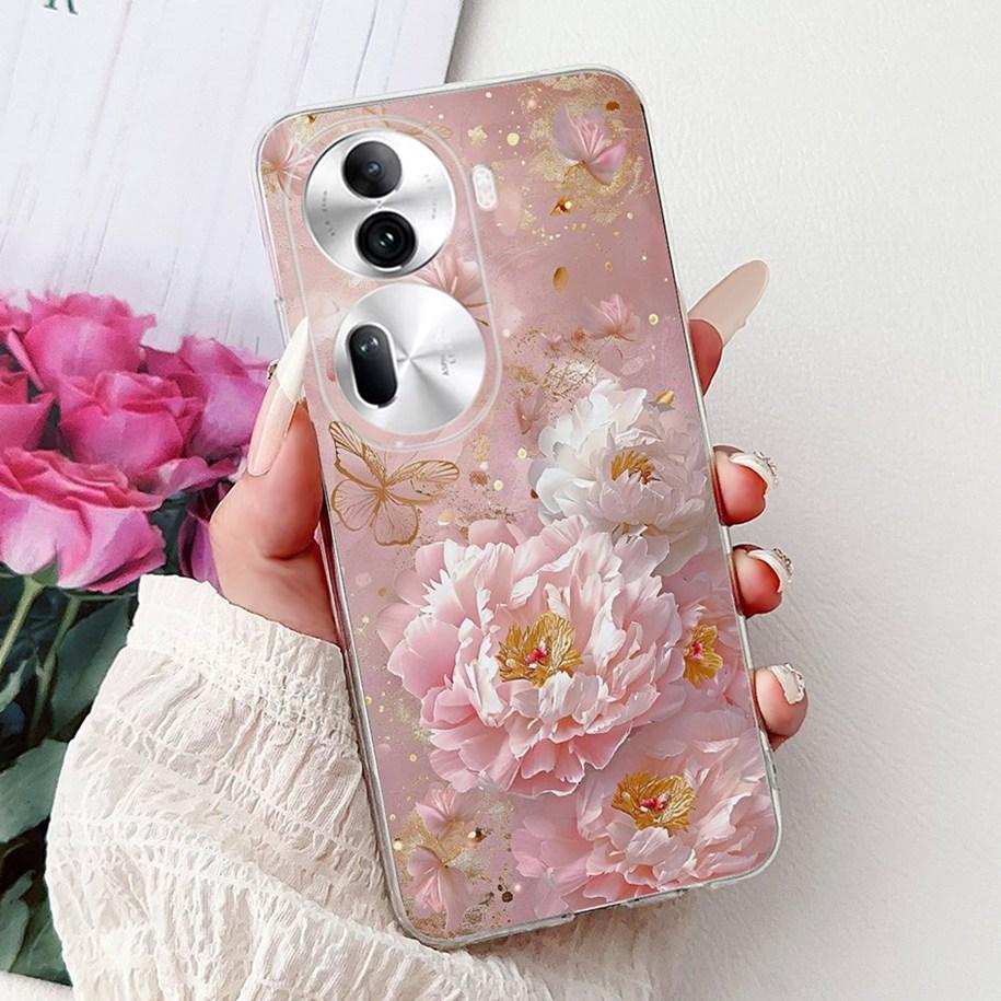 For OPPO Reno 11 Pro 5G Case CPH2607 New Fashion Flower Butterfly Silicone Clear Soft Phone Case On OPPO Reno11 5G CPH2599 Funda