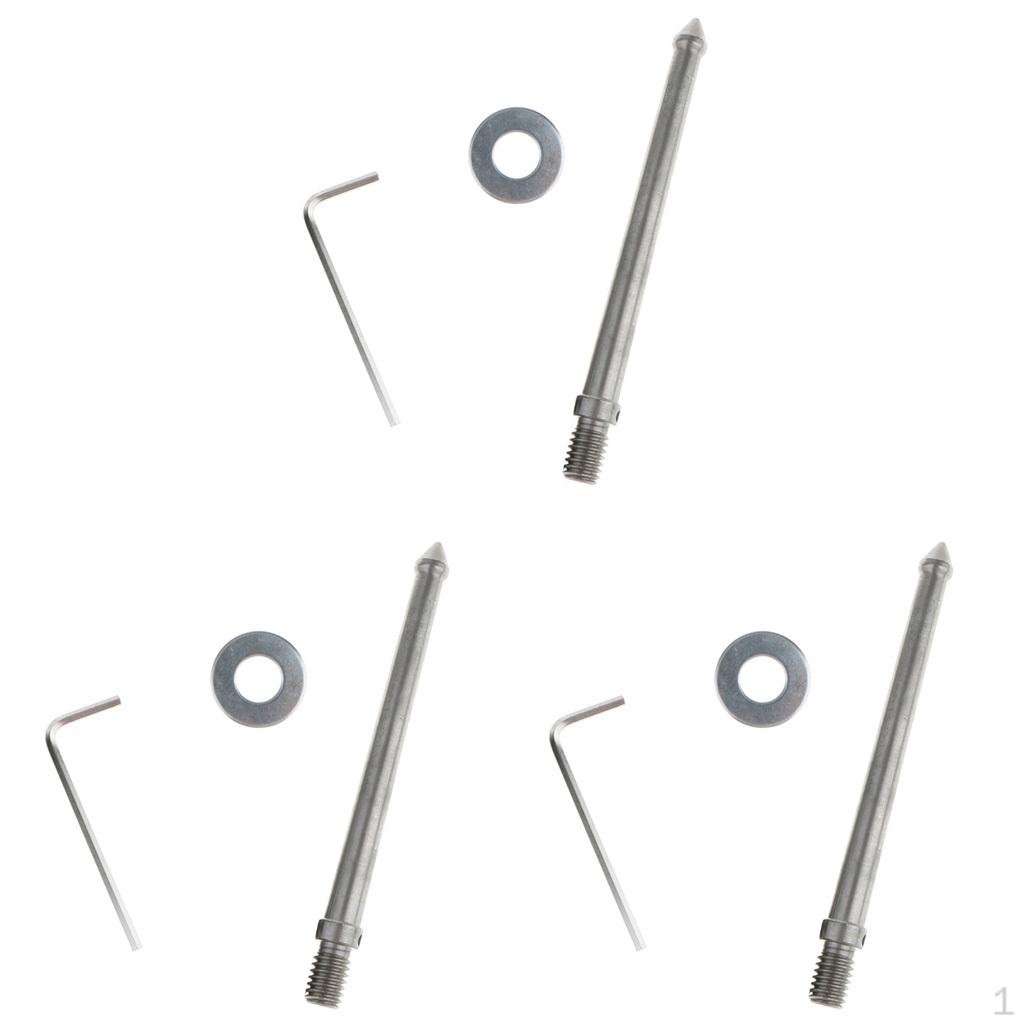 

3 of pack Stainless Steel 3/8 Thread Replacement Tripod Spikes for Gizto Monopod 12cm,
