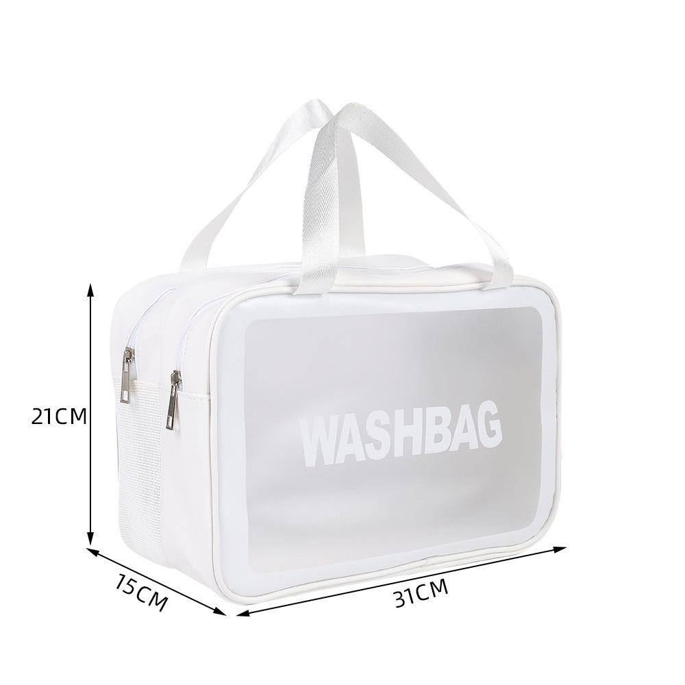 Transparent PVC Makeup Bag: Wet/Dry Separation, Large Capacity, PU Travel Cosmetic Organizer