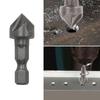 2pc 1/2 Hexagonal Shank Five Blade Countersunk Drill 12.5mm 5pc Woodworking Hole Opener Spot Facer Deburring Drill Bit Set