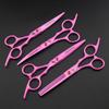 6.0 Inch Pink Freelander, Stainless Steel Bright 4 Packs, Pet Grooming Scissors, Straight Scissors, Curved Scissors, Set