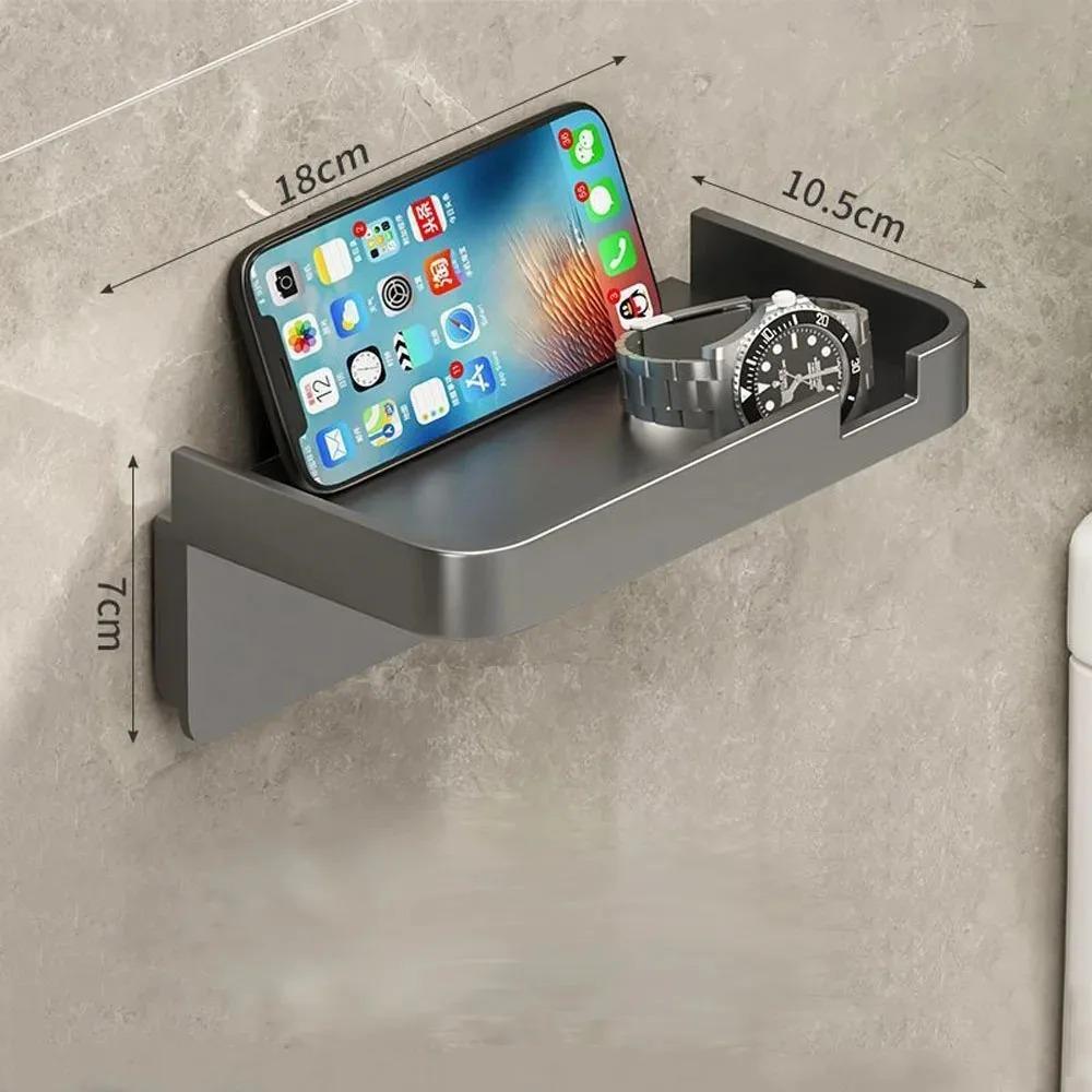 Waterproof Wear Resistant Autohesion Mobile Phone Holder Roll Paper Box Wall Mounted Toilet Accessories Tissue Hanger Bathroom