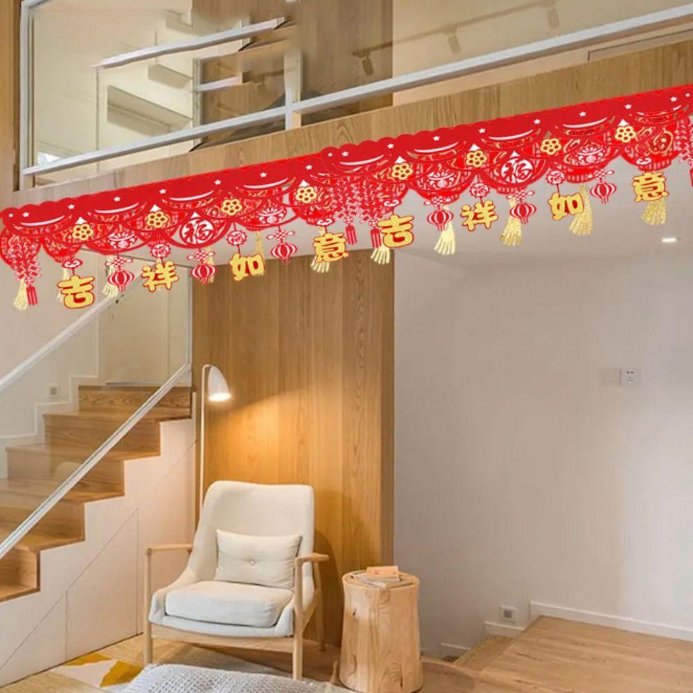 Decorative Chinese New Year Dragon Banners Felt Spring Festival Hanging Flag  Lunar New Year