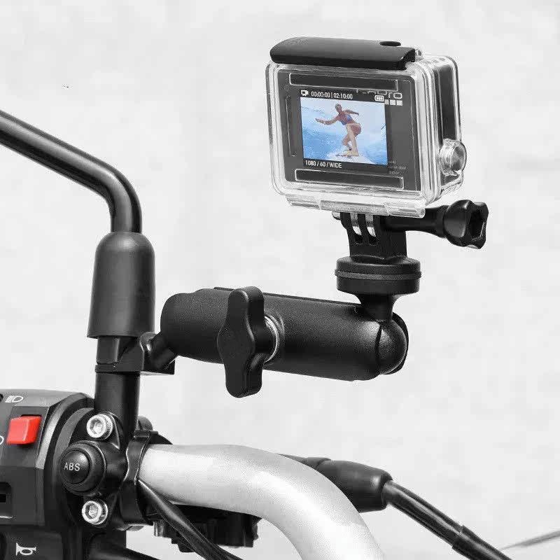 Motorcycle Dashcam Bracket Motion Camera Mounting Bracket Pan Tilt Bracket Car Mounted Aluminum Alloy Camera Bracket Mirror