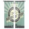 Barber Shop Retro Poster Design Template Tulle Sheer Curtains for Living Room Bedroom Kitchen Decoration Voile Organza Curtains