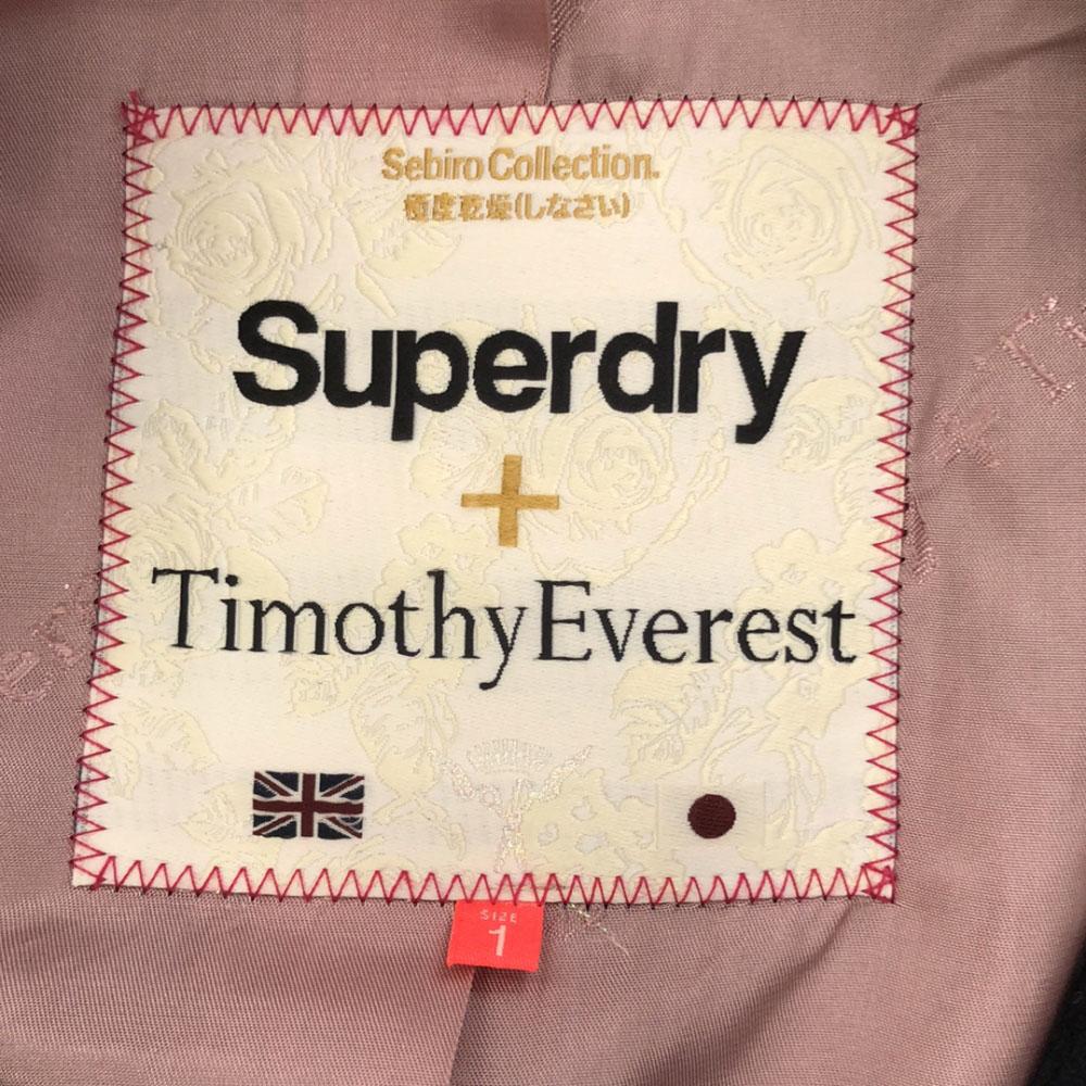 SUPERDRY Timothy Everest Kollaboration Wollmischung Chester Mantel Damen Gebraucht