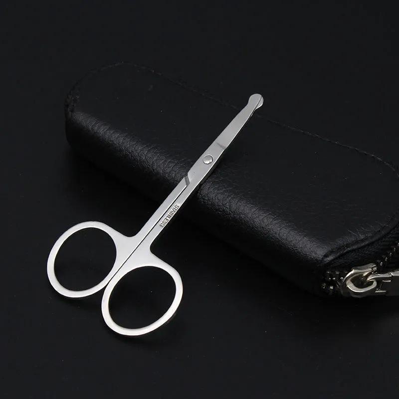 Stainless Steel Nose Hair Trimmer Scissors - Safe, Round-Headed Grooming Tool for Men and Women