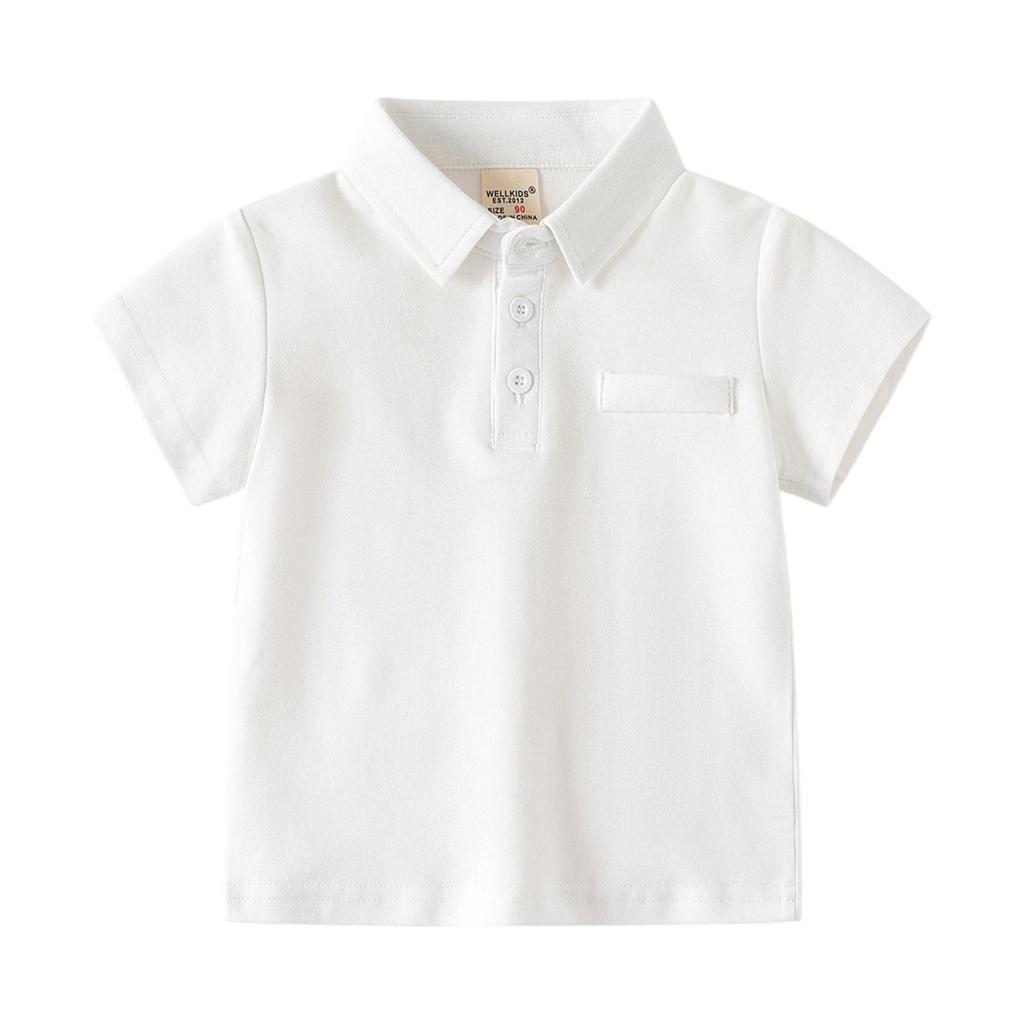 Boys' Cotton Short Sleeve T-Shirt Korean Versatile Top for Toddlers